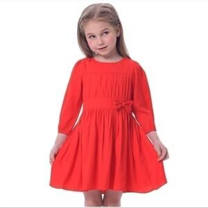 Bonny Billy Red Long Sleeve Pleated Girl's Dress Valentine's Day Holiday 3T-4T